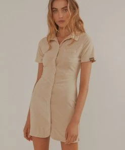 Vacancy Supply Daylight Terry Mini Dress - Beige