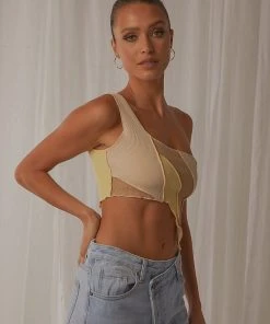 Peppermayo Come Along Crop - Beige Multi