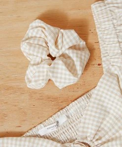 Peppermayo Exclusive Paris Avenue Scrunchie - Beige Gingham