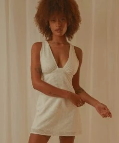Peppermayo Exclusive New & Most Loved Blank Space Mini Dress - White Broderie