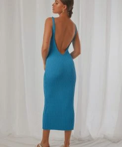 Peppermayo Take Me Away Midi Dress - Blue New & Most Loved