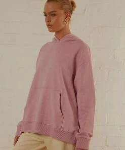 Afends Remi Hemp Oversized Hood - Smokey Pink
