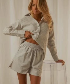 4th & Reckless New & Most Loved Heaton Short - Grey Stripe