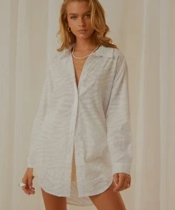 Cools Club Beach Shirt - White Leopard