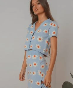 Peppermayo Free Spirit Knit Crop - Blue