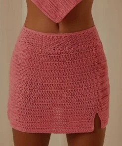 Peppermayo Exclusive Island Sun Crochet Mini Skirt - Pink