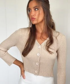 Peppermayo Raindrops Knit Cardigan - Beige