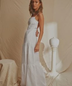 National Breast Cancer Foundation X Peppermayo New & Most Loved Havana Linen Maxi Dress - White 9 National Breast Cancer Foundation X Peppermayo New & Most Loved Havana Linen Maxi Dress - White