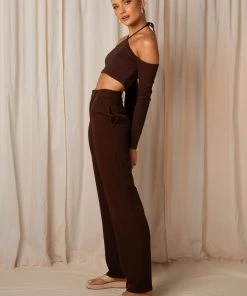 Peppermayo Exclusive Set The Tone Suit Pants - Chocolate New & Most Loved