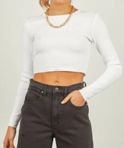 Nude Lucy New & Most Loved Cameron Waffle L/S Tee - White