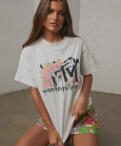 Rolla's Tomboy MTV Tie Dye Tee - White