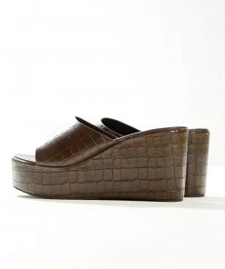 Cult Avenue Villa Playa Mule Heel - Chocolate Croc New & Most Loved