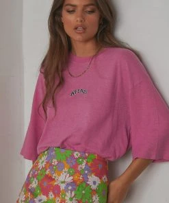 Afends Hounds Of Love Oversized Tee - Candy New Tops