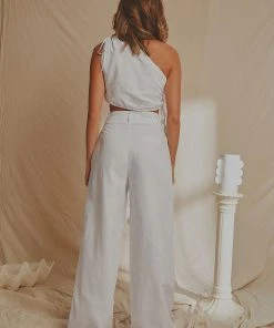 National Breast Cancer Foundation X Peppermayo Valencia Linen Pants - White 9 National Breast Cancer Foundation X Peppermayo Valencia Linen Pants - White