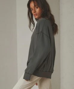 Thrills Underline Slouch Crew - Merch Black