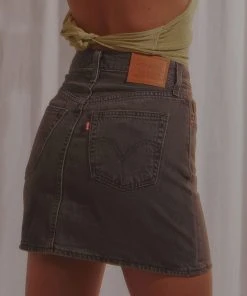 Levi's Ribcage Skirt - Washed Noir Black