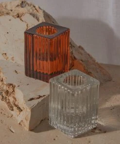 Candle Co Enzo Vintage Taper Holder - Clear