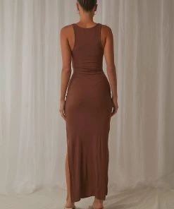 Peppermayo Los Angeles Midi Dress - Choc Brown New & Most Loved