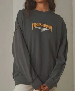 Thrills Underline Slouch Crew - Merch Black