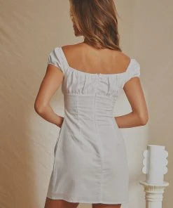 National Breast Cancer Foundation X Peppermayo Eastwood Linen Mini Dress - White New & Most Loved