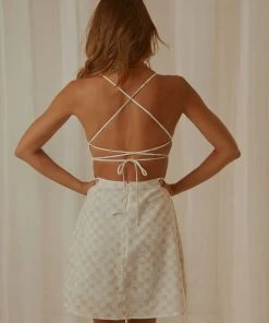 Cools Club 90s Mini Dress - Sand Checker