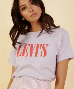 Levi's New & Most Loved Graphic Varsity Tee Serif - Lavender Frost