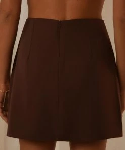 Peppermayo Exclusive Vintage Town Mini Skirt - Chocolate