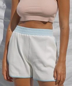 Vacancy Supply Motel Shorts - White - Powder Blue