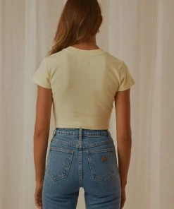 Abrand A 90s Crop Tee - Butter