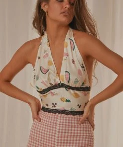 Peppermayo Exclusive New & Most Loved So Sweet Lace Crop - Fruit Salad