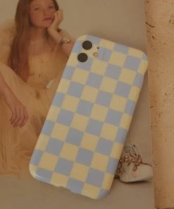 Peppermayo New & Most Loved The Moment IPhone Case - Blue Check