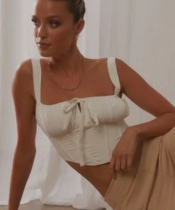 Peppermayo New Tops All My Heart Bustier Top - White