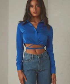Peppermayo Crossfire Crop Top - Cobalt New & Most Loved