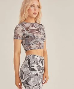 Riley Hubatka X Peppermayo Subway Style Mesh Baby Tee - Riley Collage New & Most Loved