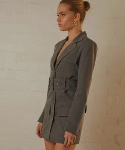 Peppermayo Exclusive New & Most Loved Audrina Blazer Dress - Charcoal