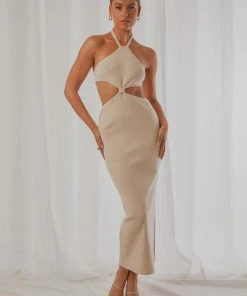 Peppermayo Exclusive Margaux Knit Midi Dress - Cream New & Most Loved