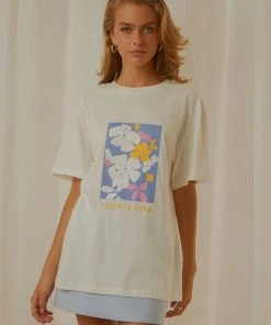 Charlie Holiday Tropicana Boyfriend Tee - White
