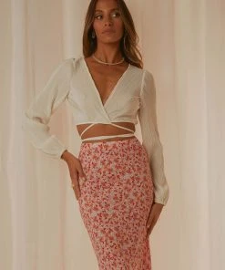 Peppermayo Exclusive Malibu Dreaming Wrap Top - Ivory New & Most Loved