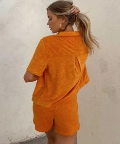 Vacancy Supply Holiday Terry Shirt - Tangerine 6 Vacancy Supply Holiday Terry Shirt - Tangerine