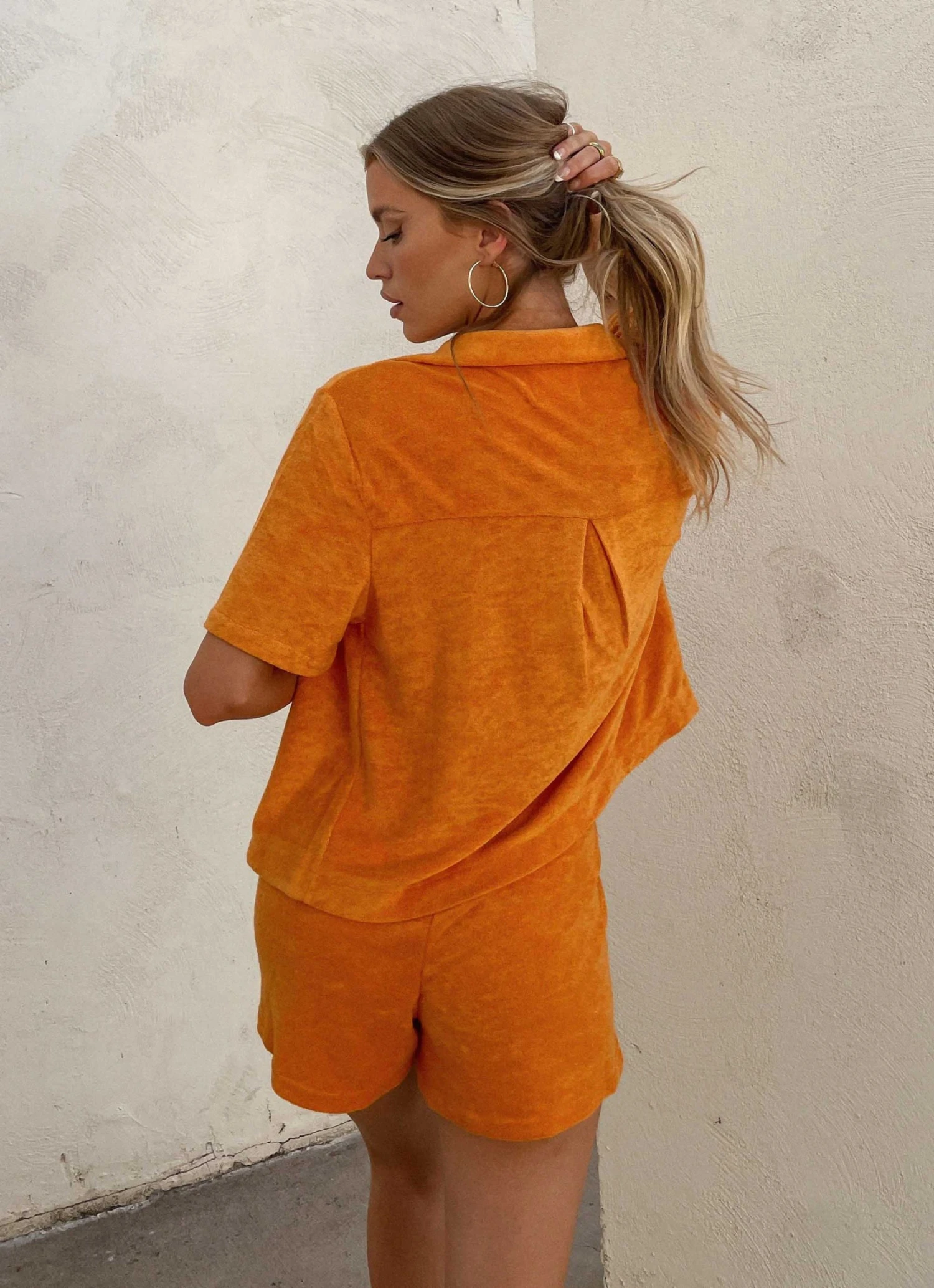 Vacancy Supply Holiday Terry Shirt - Tangerine 3 Vacancy Supply Holiday Terry Shirt - Tangerine