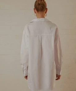 Peppermayo Exclusive Downtown Love Shirt Dress - White New & Most Loved