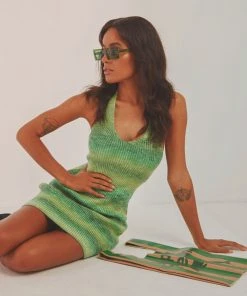 Peppermayo Young Hearts Mini Dress - Green New & Most Loved