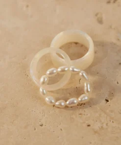Peppermayo Melody Ring Set - Pearl