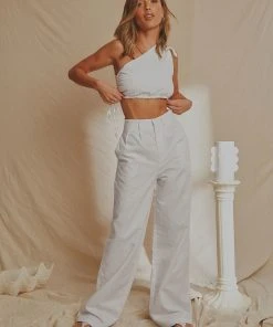 National Breast Cancer Foundation X Peppermayo Valencia Linen Pants - White