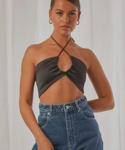 Peppermayo Exclusive Angel Like You Crop - Black New & Most Loved