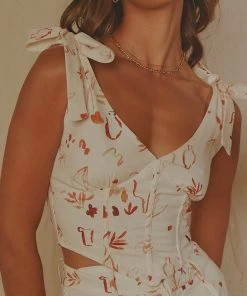 Peppermayo Exclusive Parisian Life Linen Bustier - Safari New & Most Loved