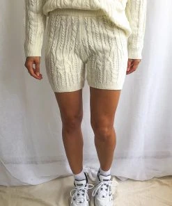 Peppermayo New Bottoms Paris Dreaming Knit Shorts - White