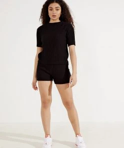 Rue Stiic New & Most Loved Evy Knit Shorts - Black