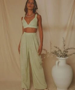 Peppermayo Exclusive Isola Linen Pants - Sage