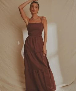 National Breast Cancer Foundation X Peppermayo Havana Linen Maxi Dress - Choc Brown 7 National Breast Cancer Foundation X Peppermayo Havana Linen Maxi Dress - Choc Brown